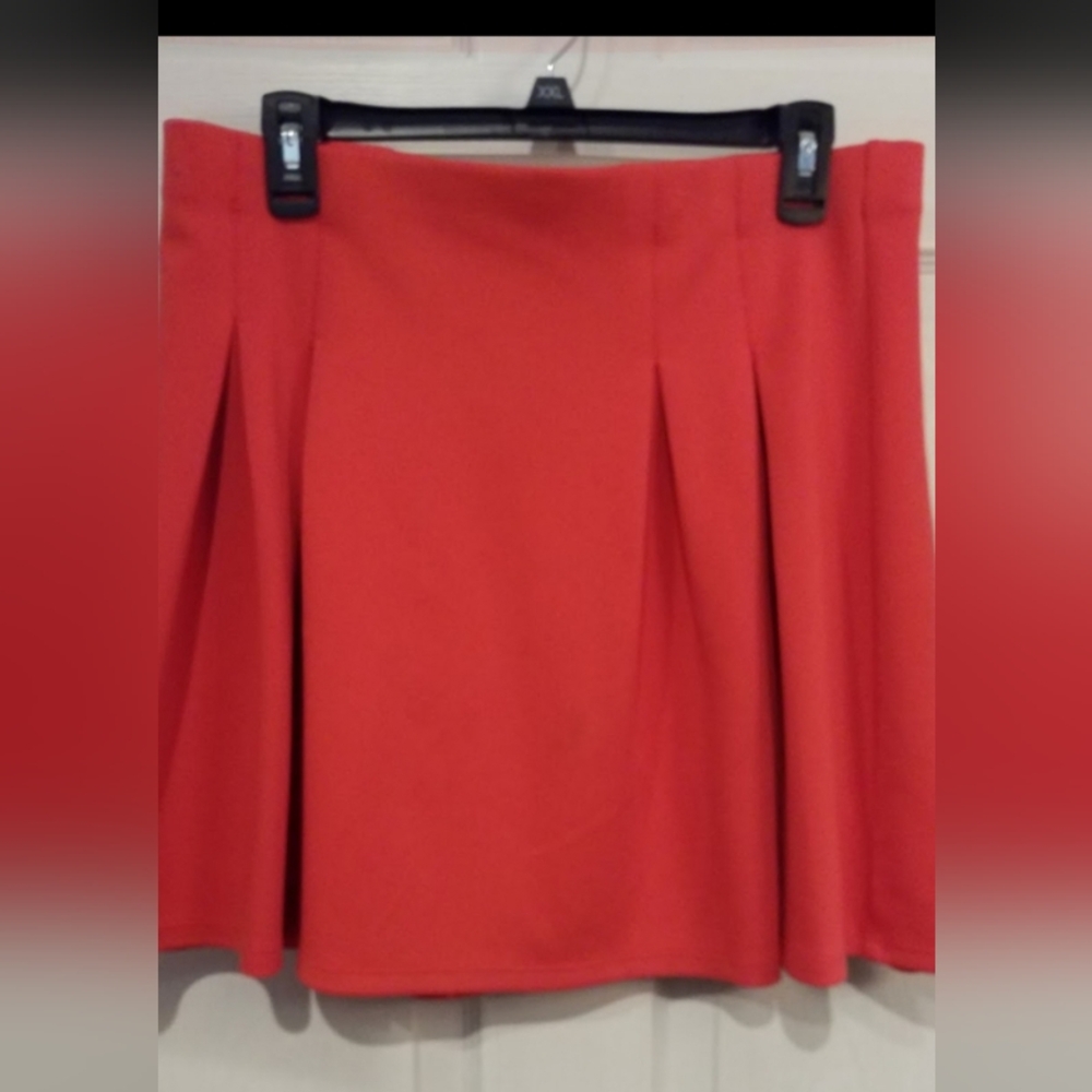 INC International Concepts Orange Skater Mini Skirt Size Large